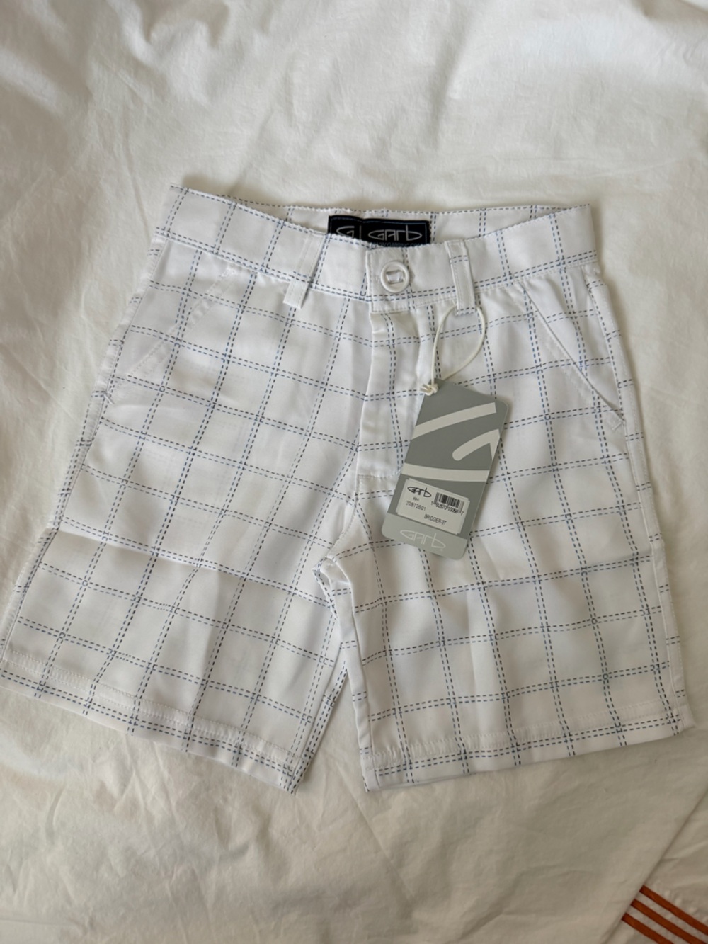 Garb golf Bridger white blue plaid shorts toddler boys 3T